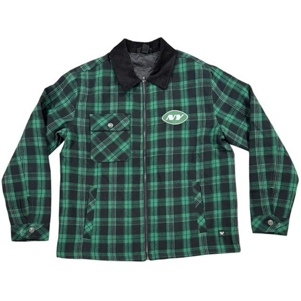 The Wild Collective New York‎ Jets Plaid Jacket Women's Medium Green